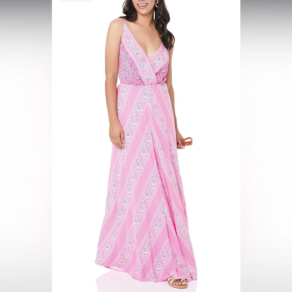 TIGERLILY Malia Pink Floral Maxi Dress RRP$249 - Picture 1 of 16
